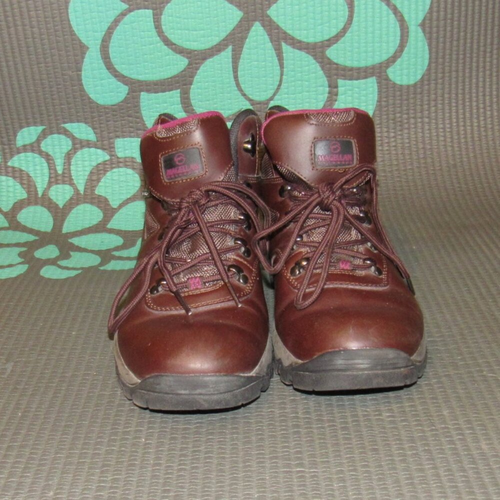 Women's Brown Magellan Leather Hiking/Work Boots size 9.5